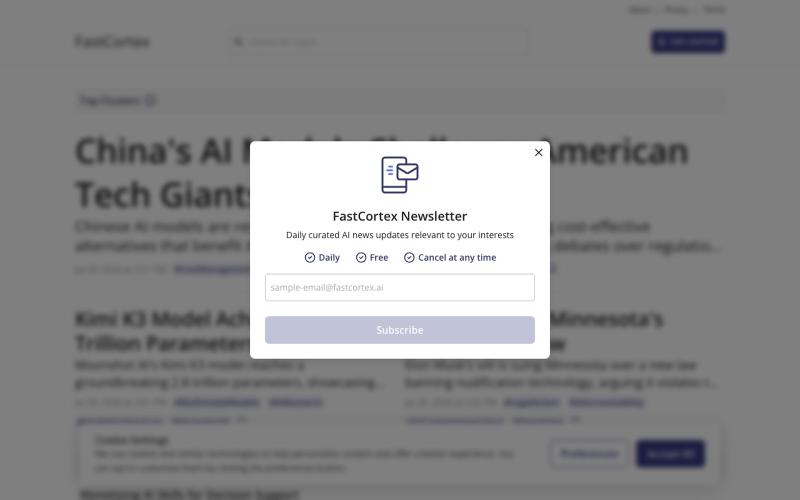 FastCortex | Stay ahead of AI, without the noise — screenshot