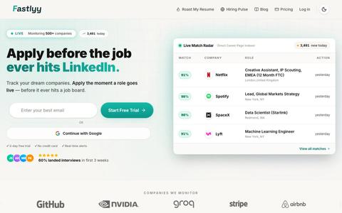 Fastlyy — Apply to Tech Jobs Before They Hit LinkedIn | Fastlyy — screenshot