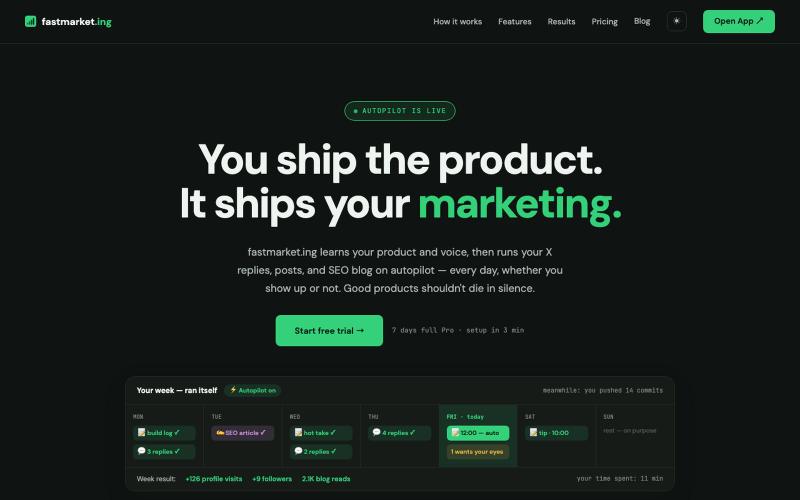 fastmarket.ing — Good products shouldn't die in silence. — screenshot