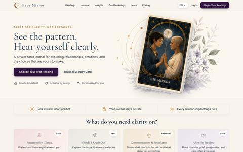 Tarot for clarity, not certainty — screenshot