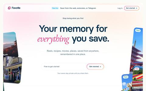 Favorite — a memory for everything you save — screenshot