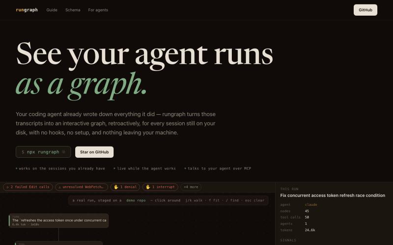 rungraph — see your agent runs as a graph — screenshot
