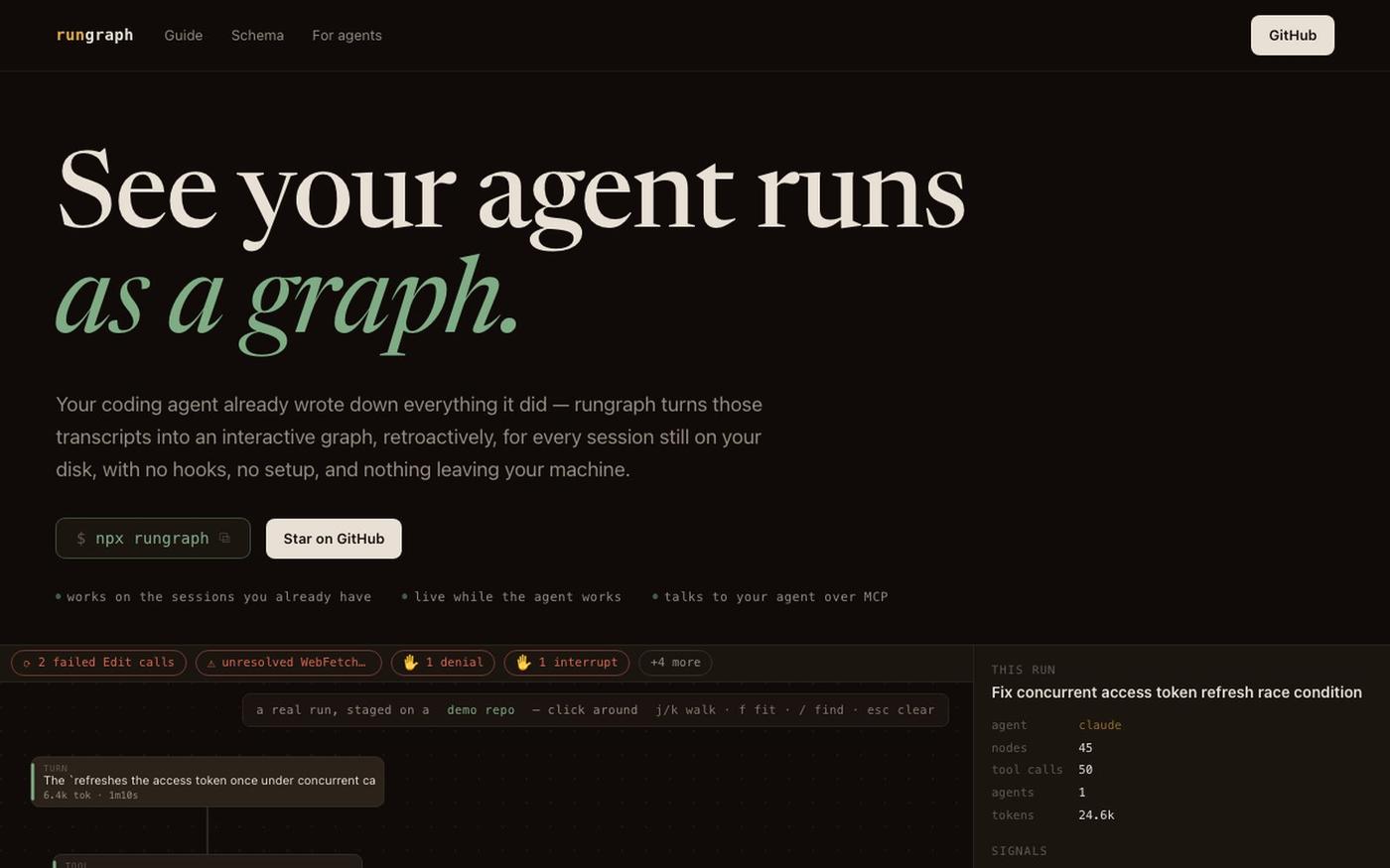 rungraph — see your agent runs as a graph — screenshot