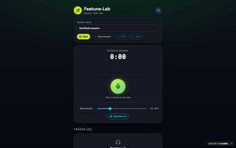Featune-Lab — Record, Tune & Mix Your Music — screenshot