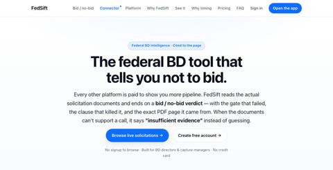 FedSift — federal BD intelligence you can ask Claude — screenshot