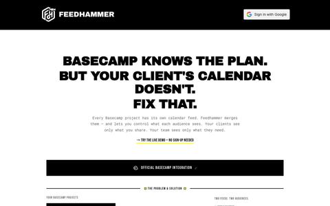 FEEDHAMMER — Basecamp Calendar Sync — screenshot