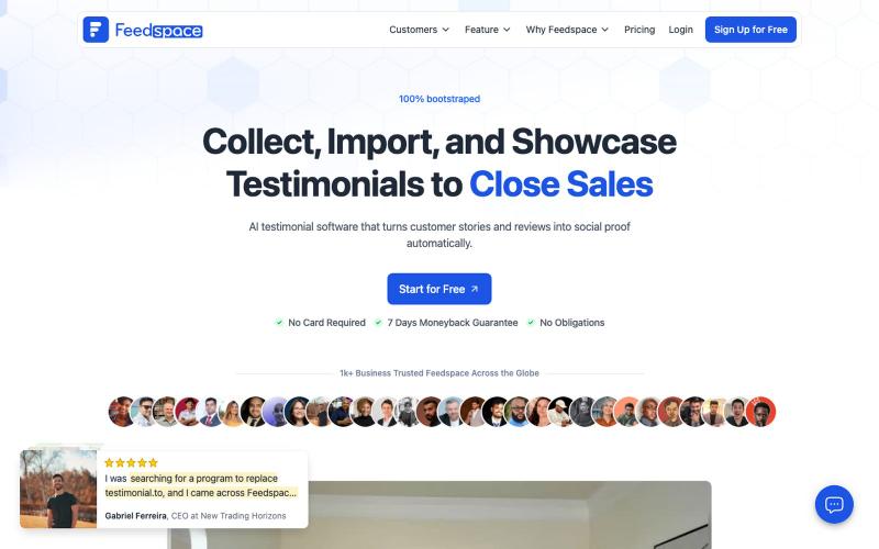 Feedspace - AI Testimonial Collection Software & Review Automation — screenshot