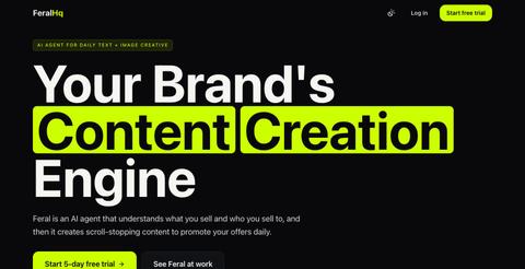 FeralHq — Text Posts and Image Ads From Your Brand — screenshot