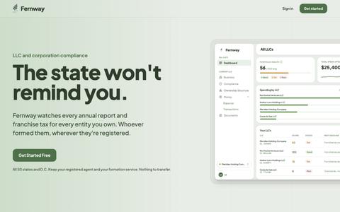 Fernway - Keep every LLC and corporation in good standing — screenshot