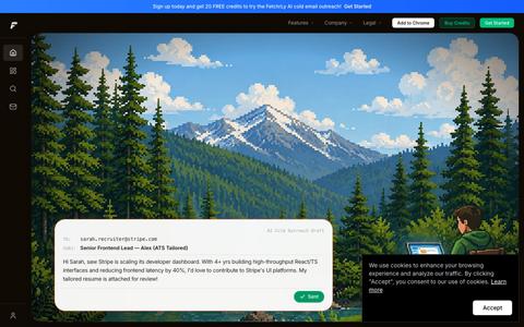 FetchrLy - AI Cold Email Agent, Smart Follow-Up Sequences & Resume Tailoring — screenshot
