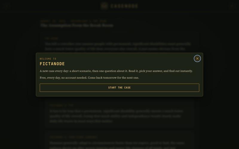 FictaNode — Puzzles you solve as you read — screenshot