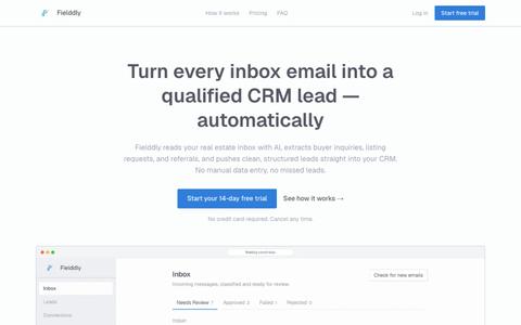 Fielddly — Turn Every Inbox Email Into a Qualified CRM Lead, Automatically — screenshot