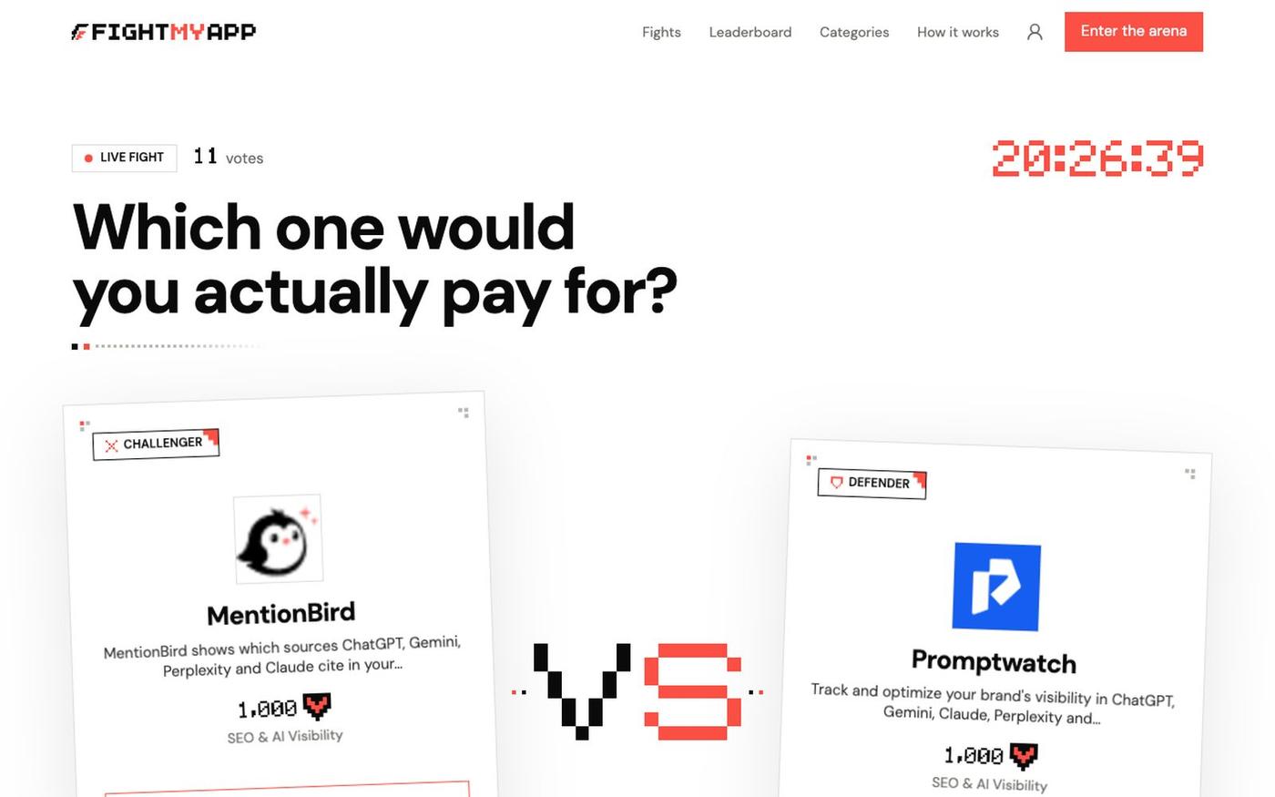 fightmy.app — Which one would you actually pay for? — screenshot