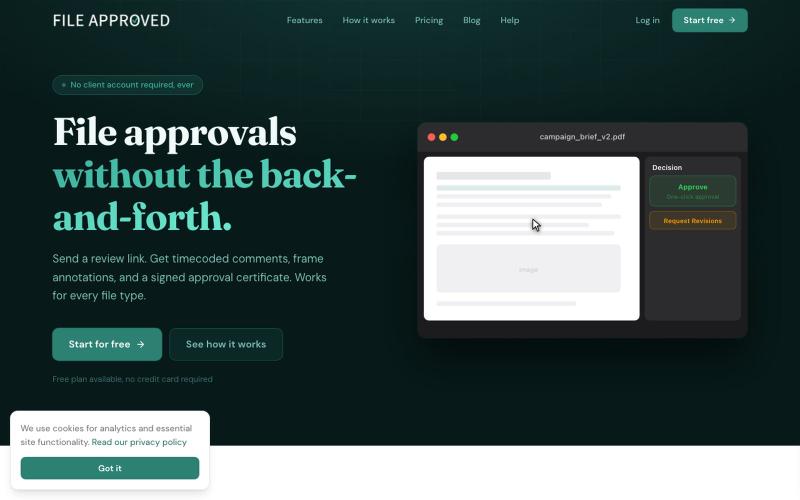 File Approval Software for Creatives | File Approved — screenshot