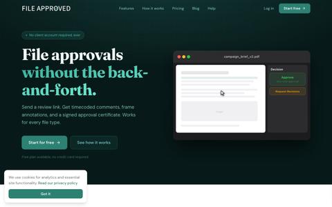 File Approval Software for Creatives | File Approved — screenshot