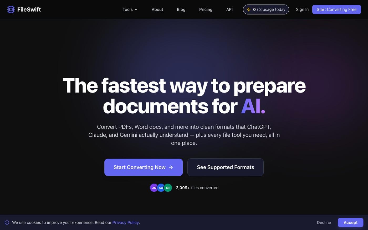FileSwift — Prepare Documents for AI | Convert, Compress & Transform — screenshot