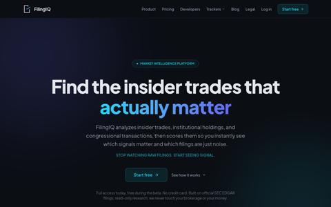 Find the Insider Trades That Actually Matter | FilingIQ — screenshot