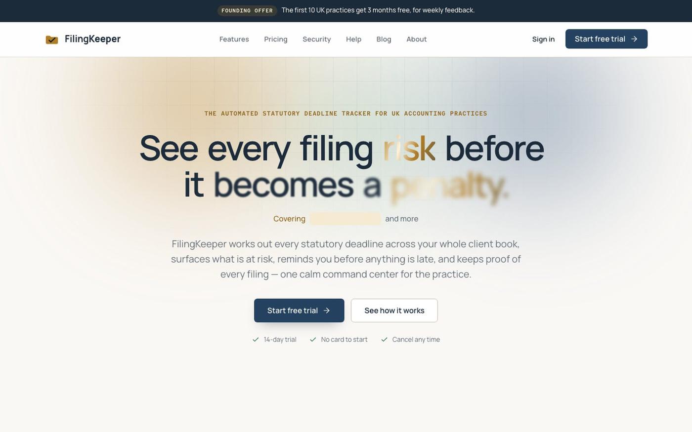 UK Accounting Filing Deadline Tracker — screenshot