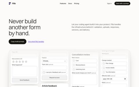 Fillo — Never Build Another Form by Hand — screenshot