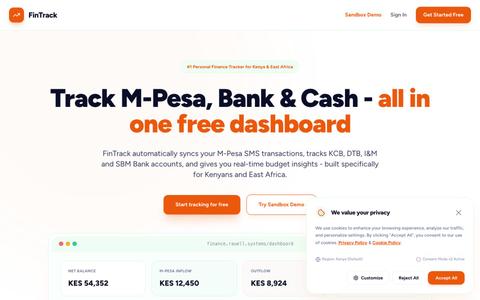 FinTrack | Free Personal Finance Tracker for Kenya & East Africa — screenshot