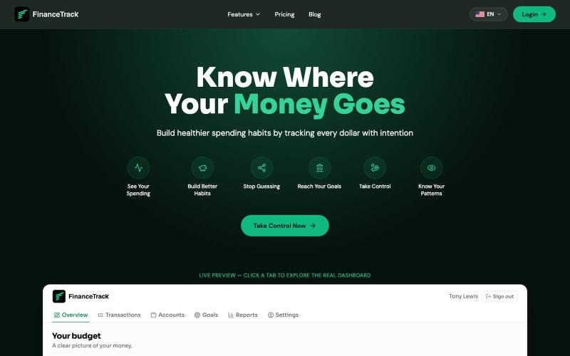 FinanceTrack — screenshot