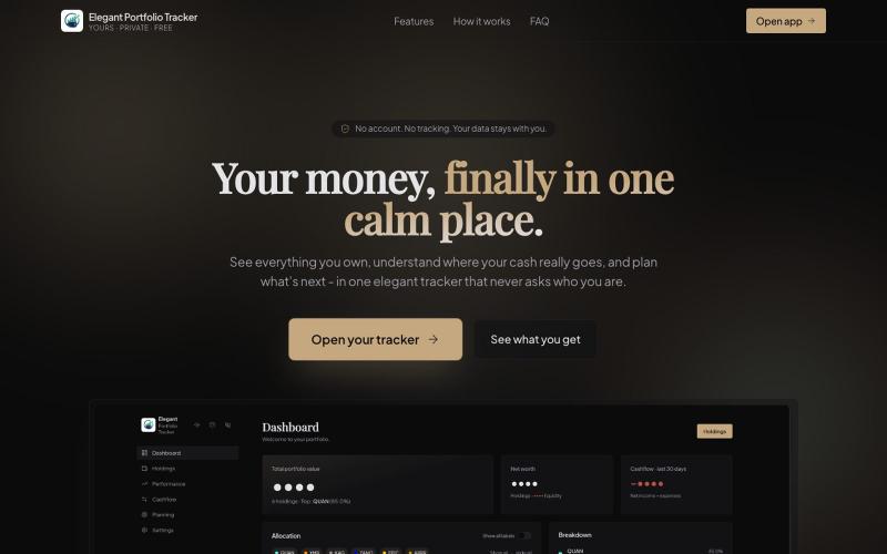 Private Portfolio Tracker - Stocks, Crypto &amp; ETFs — screenshot