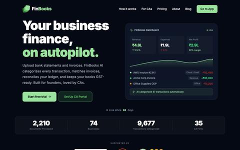 FinBooks: AI-Powered Accounting Automation for Indian Businesses — screenshot