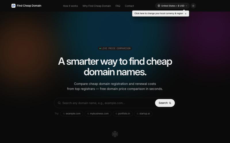 Find Cheap Domain — Compare Domain Registration Prices — screenshot