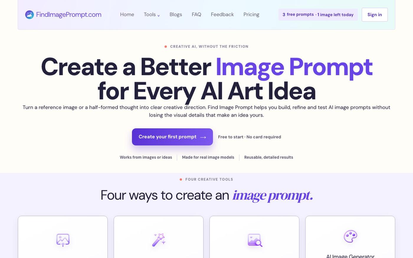 Image Prompt Generator & Image to Prompt | Find Image Prompt — screenshot