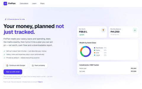 FinPlan – Your AI-Powered Financial Advisor — screenshot