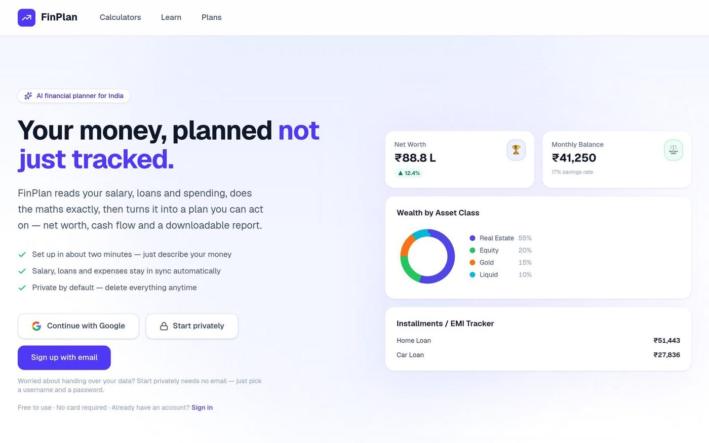 FinPlan – Your AI-Powered Financial Advisor — screenshot