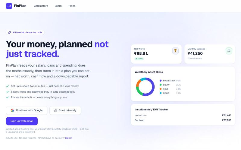 FinPlan – Your AI-Powered Financial Advisor — screenshot
