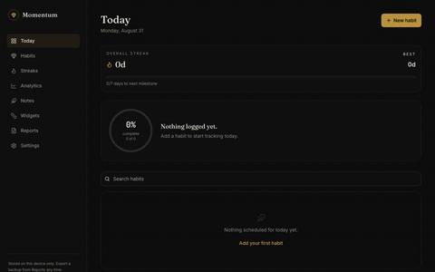 Momentum — Habit Tracker — screenshot