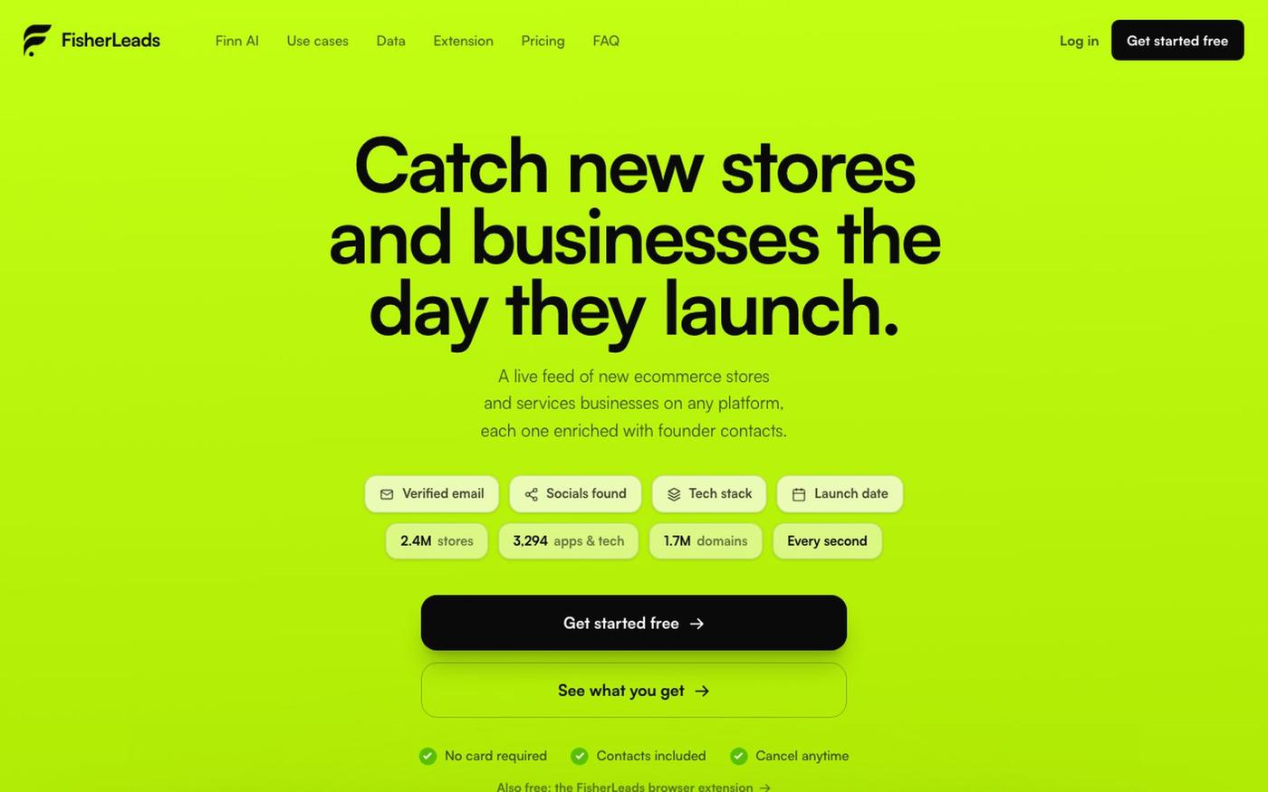 FisherLeads · New stores and businesses the day they launch — screenshot