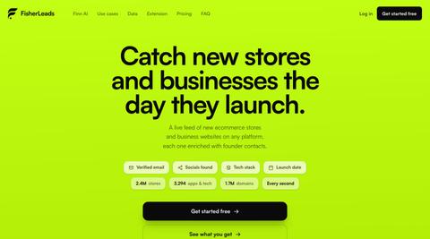 FisherLeads · New stores and businesses the day they launch — screenshot