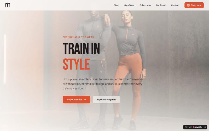 FIT — Premium Athletic Wear for Men & Women — screenshot