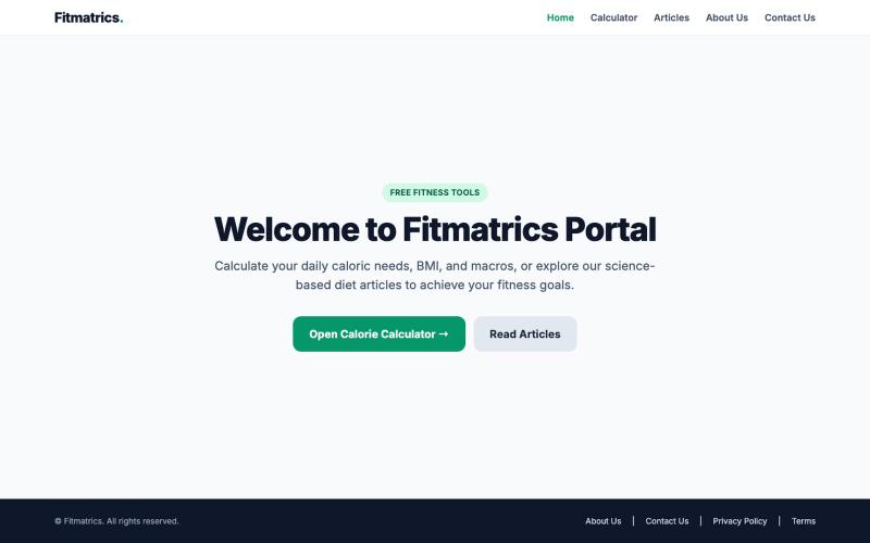 Fitmatrics - Free Fitness & Calorie Tools — screenshot