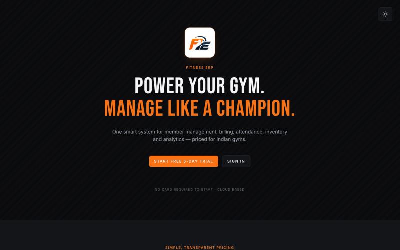 Fitness ERP · Command Center — screenshot