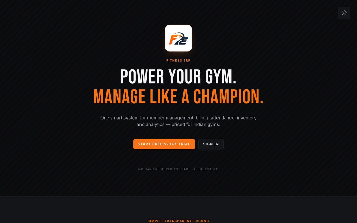 Fitness ERP · Command Center — screenshot