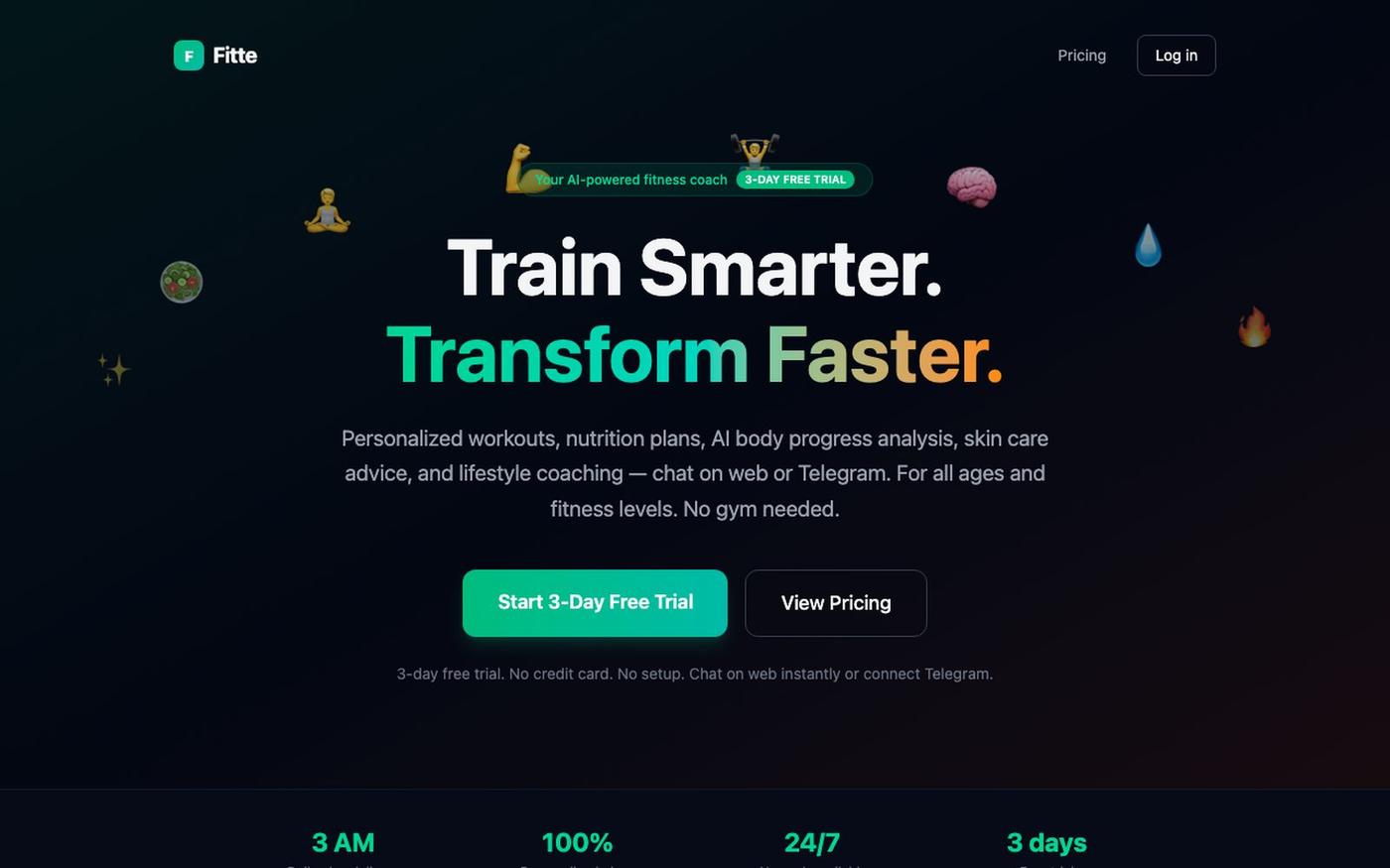 Fitte — AI Fitness Coach | Personalized Workout Plans & Nutrition — screenshot