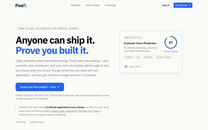 Fivefl — Proof You Built It — screenshot