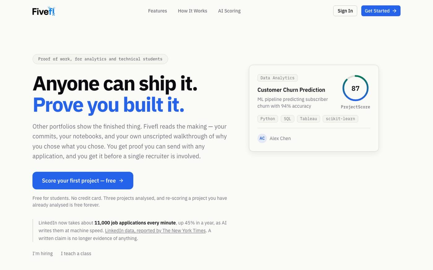 Fivefl — Proof You Built It — screenshot