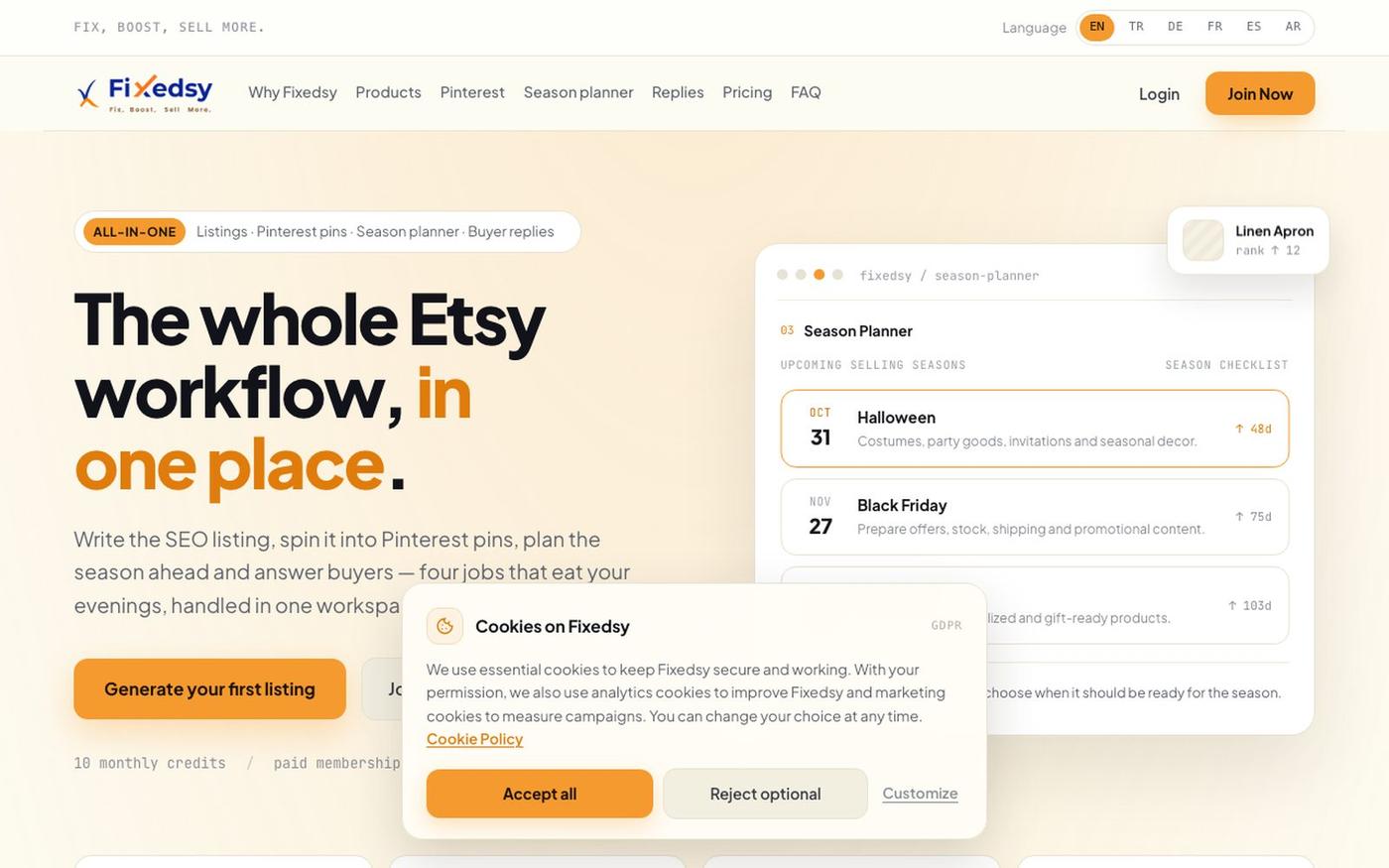 Fixedsy - The whole Etsy workflow, in one place. — screenshot