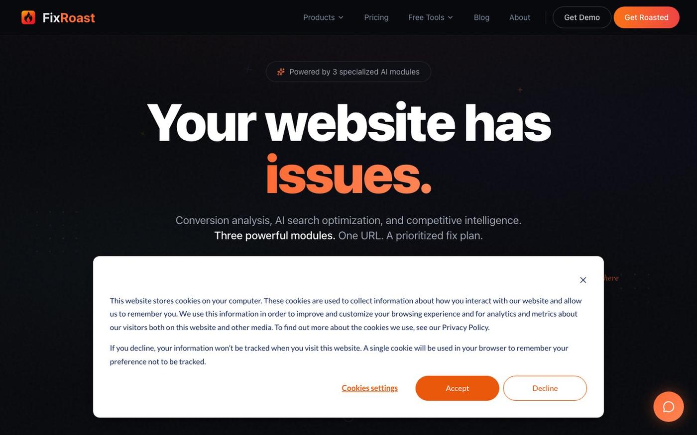 FixRoast - The Complete AI-Powered Landing Page Optimization Platform — screenshot