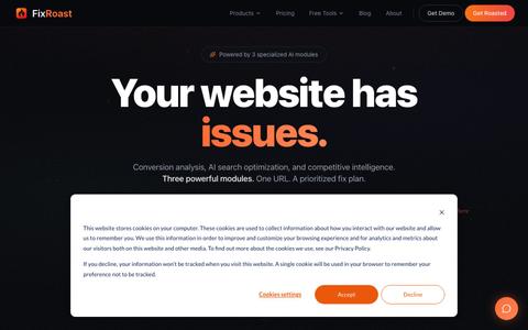 FixRoast - The Complete AI-Powered Landing Page Optimization Platform — screenshot