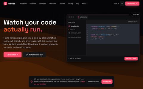Flame - Interactive coding labs that actually show you the flow — screenshot