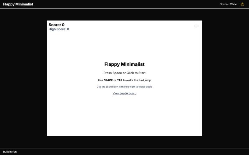 Flappy Minimalist | Web3 Flappy Bird Game — screenshot