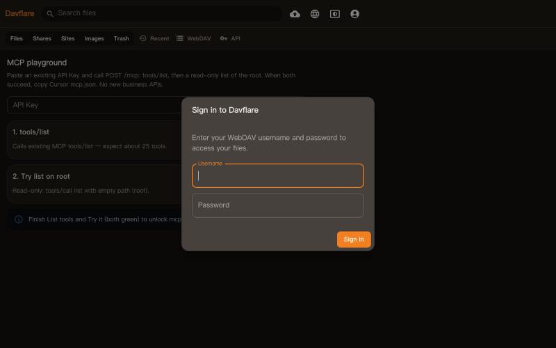 Davflare — screenshot