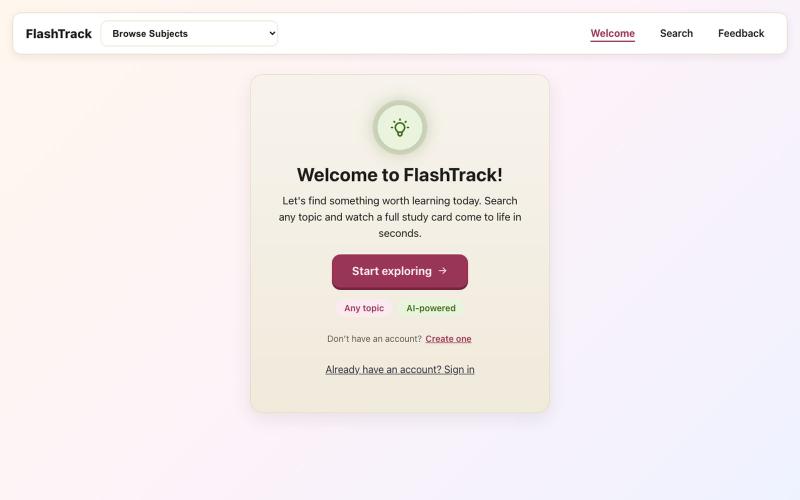 FlashTrack — AI-Powered Adaptive Learning — screenshot