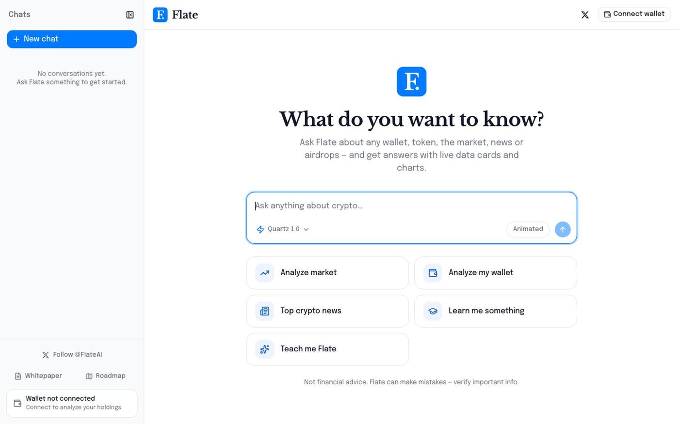 Flate — Crypto AI Terminal — screenshot